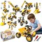 Educational Building Toys STEM Learning Kit, 10 in 1 Construction Blocks for Preschool Kids, 108 Pieces Engineering Toys Creative Set Gift for Boys Age 5 6 7 8 9 10+ Years Old